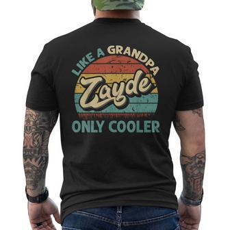 Zayde Like A Grandpa Only Cooler Vintage Dad Fathers Day Men's T-shirt Back Print - Thegiftio UK