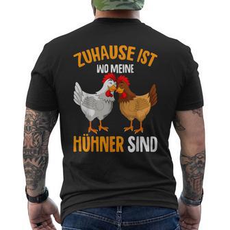 Zuhause Ist Wo Meine Hühnerind Damen Kinder T-Shirt mit Rückendruck - Seseable