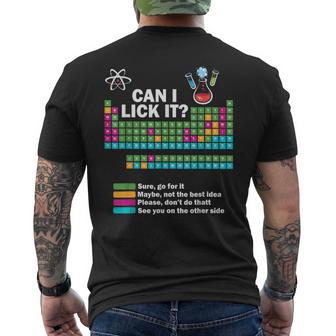 ¿Puedo Lamerlo Química Divertida Tabla Periódica De Elementos Camiseta Hombre Estampado Espalda - Regaloses