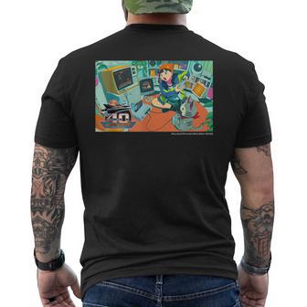 【Project Zircon×Fcグラディウス40th】コナミマニアのナミちゃん イラストby淺野のん メンズTシャツ バックプリント - Kawaiitshirt