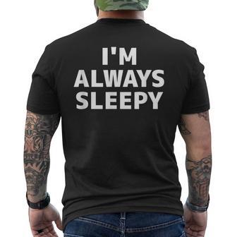 いつも眠いシャツいつも眠い メンズTシャツ バックプリント - Kawaiitshirt