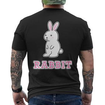 うさぎ Rabbit『ハロー』兎【どうぶつフレンズ】グッズ ゆるくて かわいい イラスト メンズTシャツ バックプリント - Kawaiitshirt