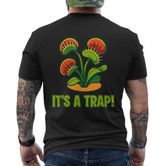 おもしろハエトリグサ It's A Trap 食虫植物 ボタニカル メンズTシャツ バックプリント - Kawaiitshirt
