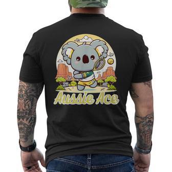 かわいい テニス コアラ 可愛い アスレチック 夏 テニス キャンプ メンズTシャツ バックプリント - Kawaiitshirt