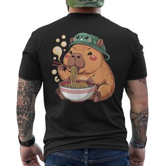 かわいいカピバラと亀 リュック ラーメン カワイイ メンズTシャツ バックプリント - Kawaiitshirt