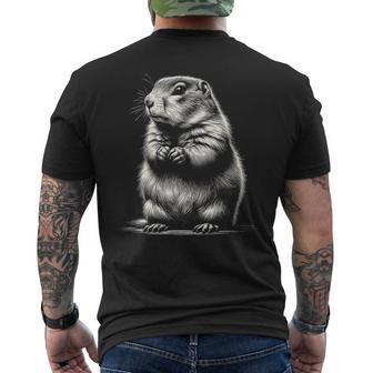 かわいいプレーリードッグのグラフィック アート デザイン メンズTシャツ バックプリント - Kawaiitshirt