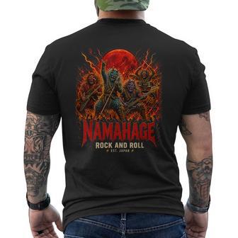 なまはげ ロックンロール 秋田県 男鹿 鬼 ギター バンド メンズTシャツ バックプリント - Kawaiitshirt