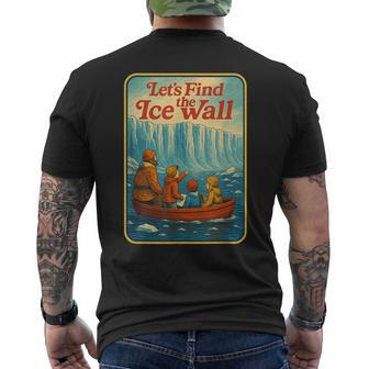 アイスウォールを見つけよう-ファニーフラットアース メンズTシャツ バックプリント - Kawaiitshirt