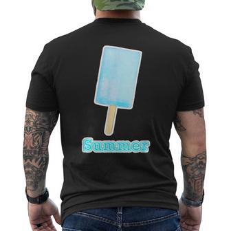 アイスバー・ソーダ／夏【サマータイム】アイスクリーム ポップ リゾート かわいい メンズTシャツ バックプリント - Kawaiitshirt