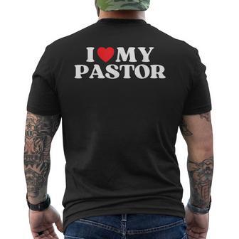 アイ・ハート・マイ・パスターファニー・レッド・ハート・ラブ・パスター・ラヴズ・パスター・ラヴズ メンズTシャツ バックプリント - Kawaiitshirt
