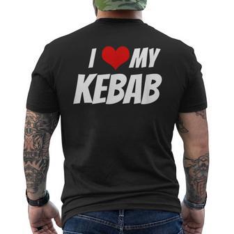 アイ・ラブ・マイ・ケバブ・ハート メンズTシャツ バックプリント - Kawaiitshirt