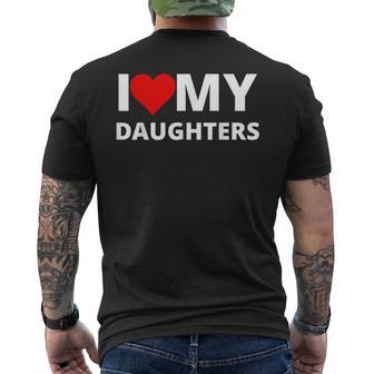 アイ・ラブ・マイ・娘たち、ウィズ・ア・レッド・ハート メンズTシャツ バックプリント - Kawaiitshirt