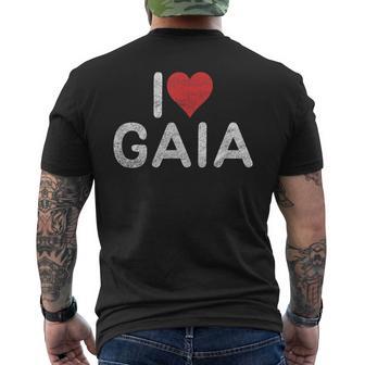 アイ・ラヴ・ガイア メンズTシャツ バックプリント - Kawaiitshirt