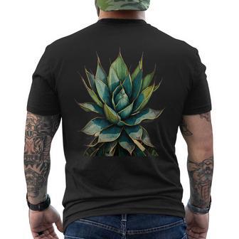 アガベ植物コレクターアガベメキシカン民俗画 メンズTシャツ バックプリント - Kawaiitshirt