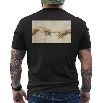 アダム・ミケランジェロによる創造 美術史 メンズTシャツ バックプリント - Kawaiitshirt
