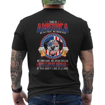 アメリカ We Love Dogs ダルメシアン犬とビール 独立記念日 メンズTシャツ バックプリント - Kawaiitshirt