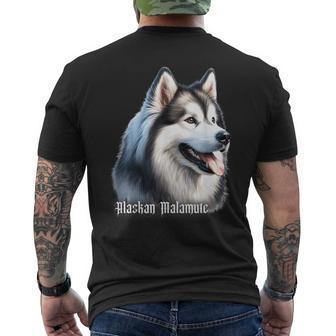 アラスカン・マラミュート犬 メンズTシャツ バックプリント - Kawaiitshirt