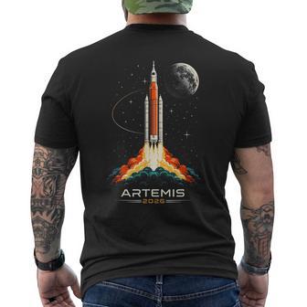 アルテミスii宇宙ロケット打ち上げミッショントゥザムーンアルテミス2 メンズTシャツ バックプリント - Kawaiitshirt