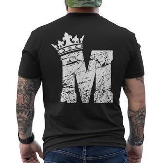 アルファベットtシャツ イニシャル文字mとキングクイーンクラウンtシャツ メンズTシャツ バックプリント - Kawaiitshirt