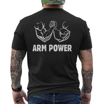 アームパワー アームレスリング ファニー アームレスリング アームレスラー メンズTシャツ バックプリント - Kawaiitshirt