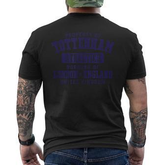 イギリスネイビープリントのトッテナムロンドンプロパティ メンズTシャツ バックプリント - Kawaiitshirt