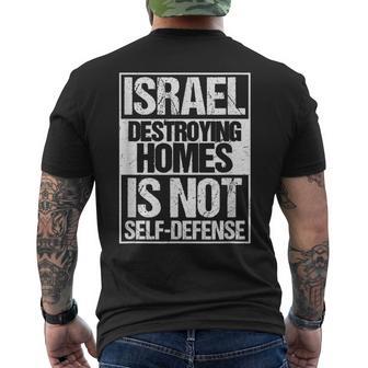 イスラエル Destroying Homes Is Notelf-Defense メンズTシャツ バックプリント - Kawaiitshirt