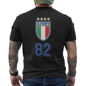 イタリア 1982 ワールドカップ サッカー ヴィンテージ クレスト グラフィック メンズTシャツ バックプリント - Kawaiitshirt