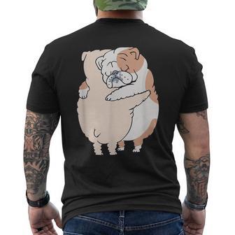 イングリッシュブルドッグハグ メンズTシャツ バックプリント - Kawaiitshirt