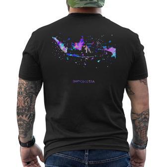 インドネシアの地図 メンズTシャツ バックプリント - Kawaiitshirt