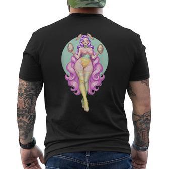 イースターエッグ ウサギ ヴィンテージ ピンナップ バニー スーツ ファンタジーガール メンズTシャツ バックプリント - Kawaiitshirt