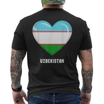 ウズベキスタン国旗シャツ メンズTシャツ バックプリント - Kawaiitshirt