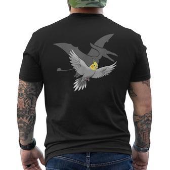 オウム 恐竜 影 テロダクティル オカメインコ メンズTシャツ バックプリント - Kawaiitshirt