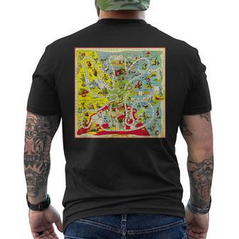 オズの土地 キャラクター ヴィンテージ オズの魔法使い ゲームボード メンズTシャツ バックプリント - Kawaiitshirt