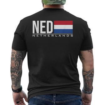 オランダの旗、オランダ、陸上競技、スポーツゲーム、ジャージ。 メンズTシャツ バックプリント - Kawaiitshirt