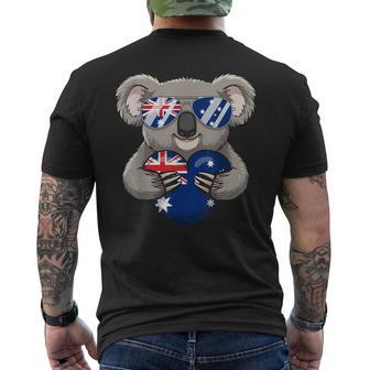 オーストラリア国旗 オーストラリアコアラ メンズTシャツ バックプリント - Kawaiitshirt