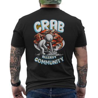 カニアレルギー Crab Allergy Community メンズTシャツ バックプリント - Kawaiitshirt