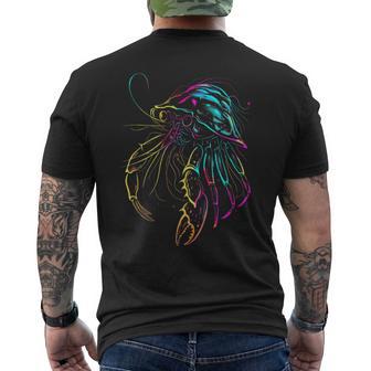 カラフル ヤドカリ 鮮やかな海の生き物 メンズTシャツ バックプリント - Kawaiitshirt