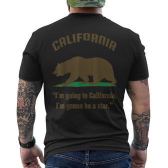 カリフォルニアのクマの旗、グリズリーベア、カリフォルニア共和国、グリズリーベアカリフォルニア共和国州の旗 メンズTシャツ バックプリント - Kawaiitshirt