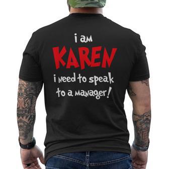 カレンハロウィンコスチューム-面白いと言ってマネージャーに話しかける メンズTシャツ バックプリント - Kawaiitshirt