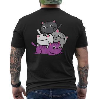 カワイイ猫の山 アセクシャルプライド メンズTシャツ バックプリント - Kawaiitshirt