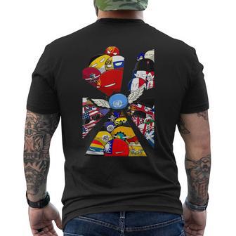 カントリーボール 世界旗 メンズTシャツ バックプリント - Kawaiitshirt