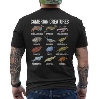 カンブリア紀の生き物 古生物学 化石 海洋生物 メンズTシャツ バックプリント - Kawaiitshirt