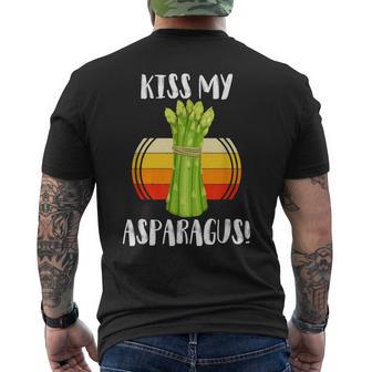 キスマイアスパラガス 野菜ミーム 農家 オーガニック ガーデニング メンズTシャツ バックプリント - Kawaiitshirt