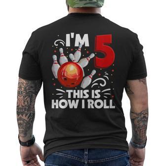キッズ 5歳の誕生日 男の子 ボウリング This Is How I Roll 5歳 メンズTシャツ バックプリント - Kawaiitshirt
