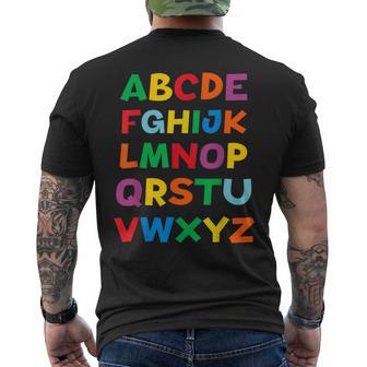 キッズ Abcs シャツ アルファベット カラフル 文字 読書 キッズ メンズTシャツ バックプリント - Kawaiitshirt