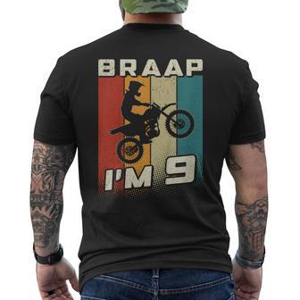 キッズ Braap I'm 9 ダートバイク 誕生日 9 Mx 9歳の誕生日 モトクロス メンズTシャツ バックプリント - Kawaiitshirt