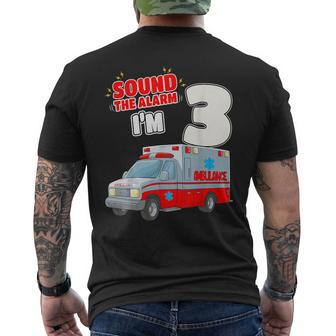 キッズ Ems 車 3歳の誕生日シャツ 3歳 救急車 メンズTシャツ バックプリント - Kawaiitshirt