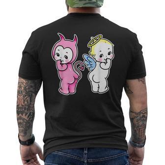 キューピー ベビー エンジェル デビル ケルブ メンズTシャツ バックプリント - Kawaiitshirt