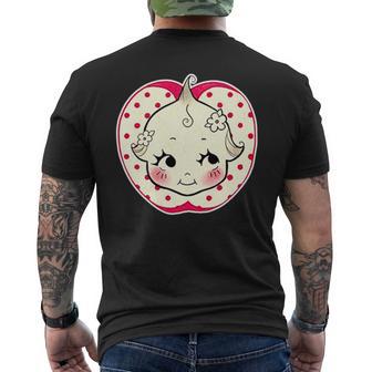 キューピー 赤ちゃん りんご 水玉 長袖tシャツ メンズTシャツ バックプリント - Kawaiitshirt