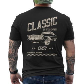 クラシック 1951 限定版 ヴィンテージ レトロ 車 誕生日 メンズTシャツ バックプリント - Kawaiitshirt